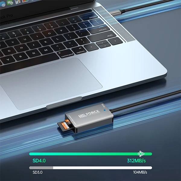 Card Reader SD TF Dual Port HUB 2 in 1 Design