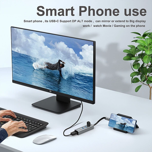 Flexible USB C HDMI Adapter With HUB