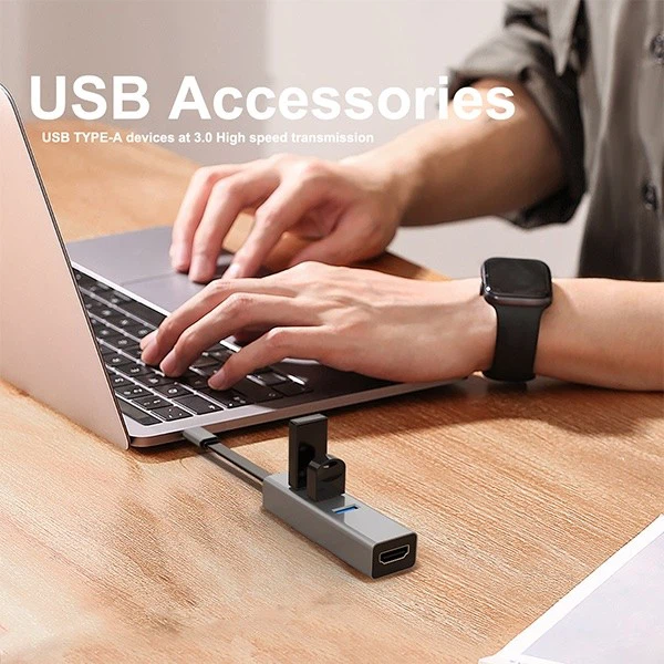 Flexible USB C HDMI Adapter With HUB